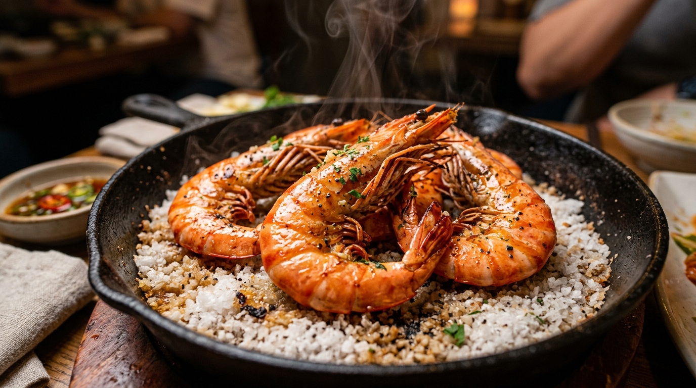 왕새우 소금구이 조리 컷